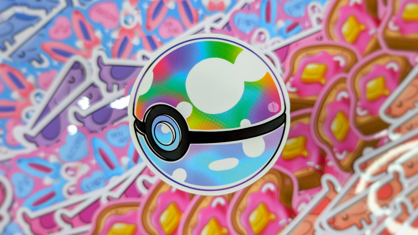 Pokeball Inspired Clear Bubble Style Stickers
