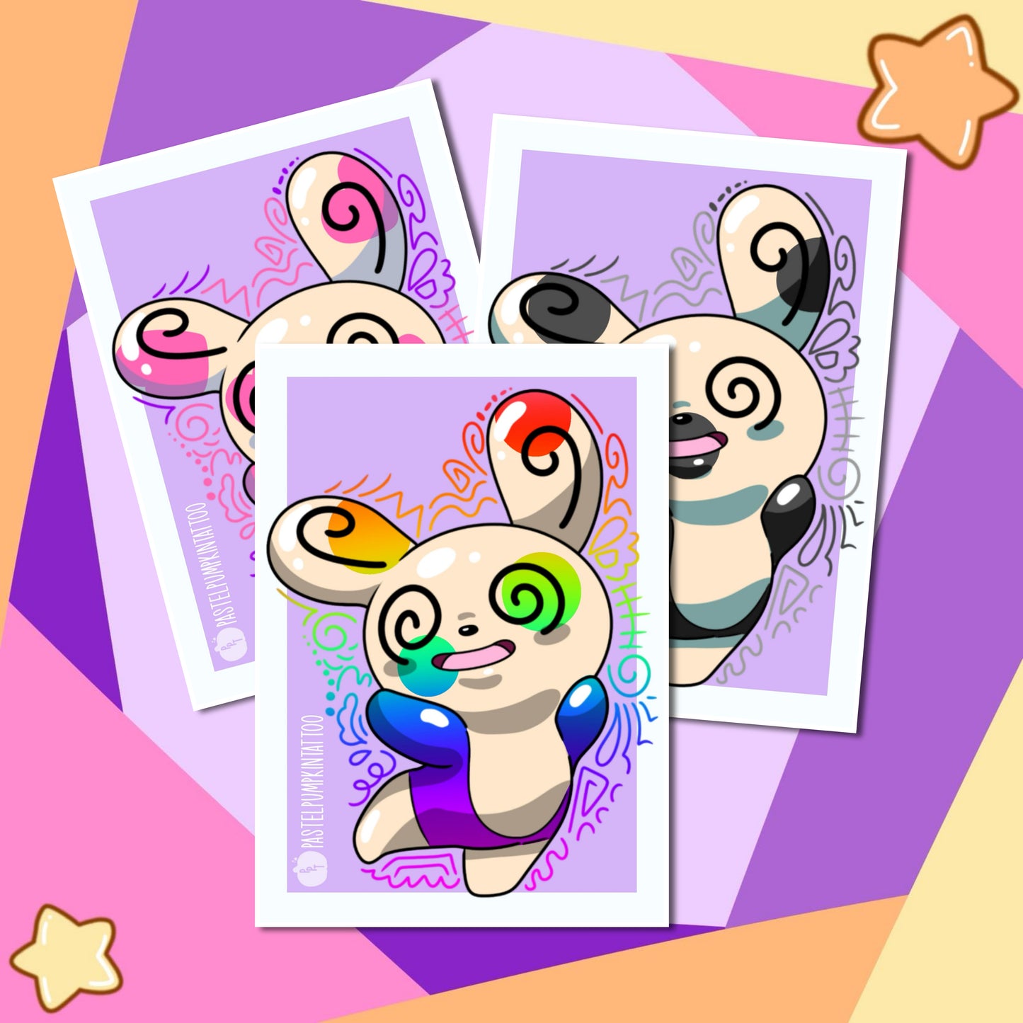 Spinning panda Inspired Art Prints