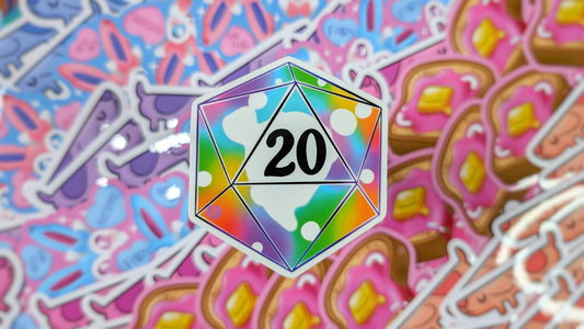 D20 Inspired Clear Bubble Style Stickers