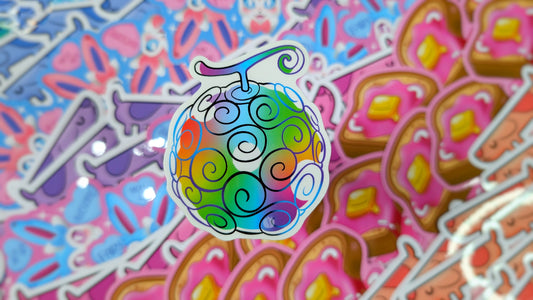 Devil Fruit Inspired Clear Bubble Style Stickers