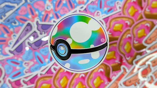 Pokeball Inspired Clear Bubble Style Stickers