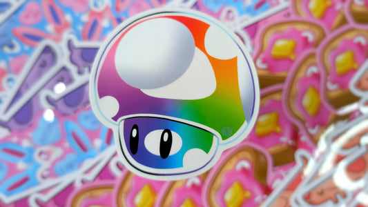 Mushroom Inspired Clear Bubble Style Stickers