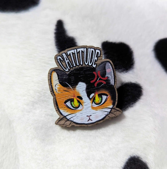 Catitude Wooden Pin