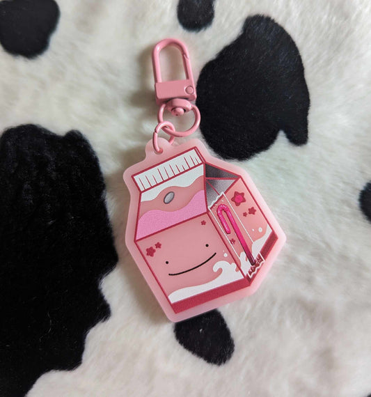 Blob Ditto Strawberry Milk Pink Acrylic Keychain