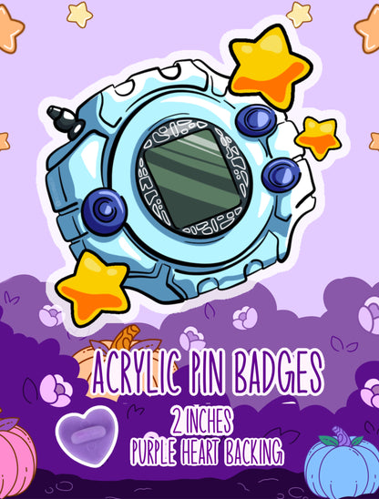 Acrylic pin badges