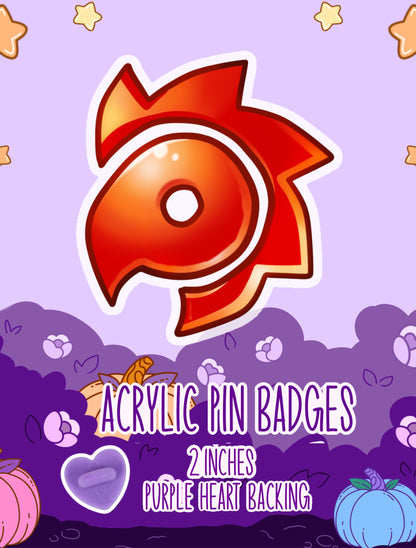 Acrylic pin badges