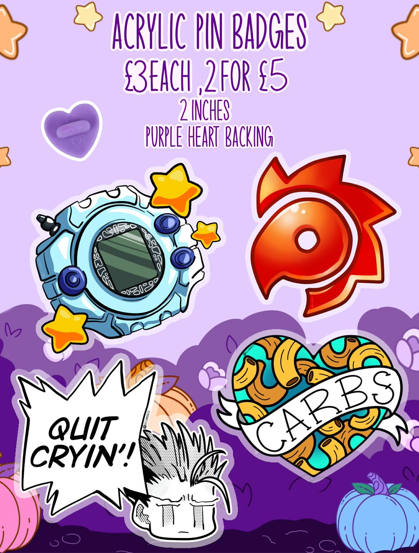 Acrylic pin badges