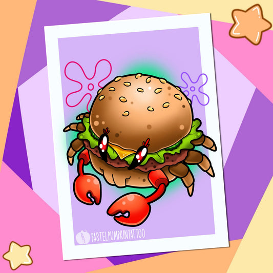 Krabby Burger Inspired Art Prints
